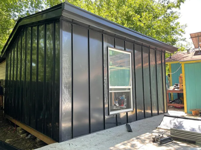 Black standing seam metal wall panels for Metal Roof Installation in Davis